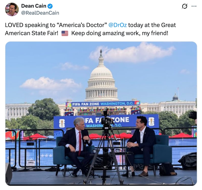 Dr. Oz and Dean Cain