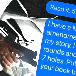 A still from body cam footage of border patrol shooting of Marimar Martinez along with texts from border patrol agents.