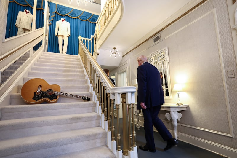 U.S. President Donald Trump visits Graceland, the home of Elvis Presley, in Memphis, Tennessee, U.S., March 23, 2026.