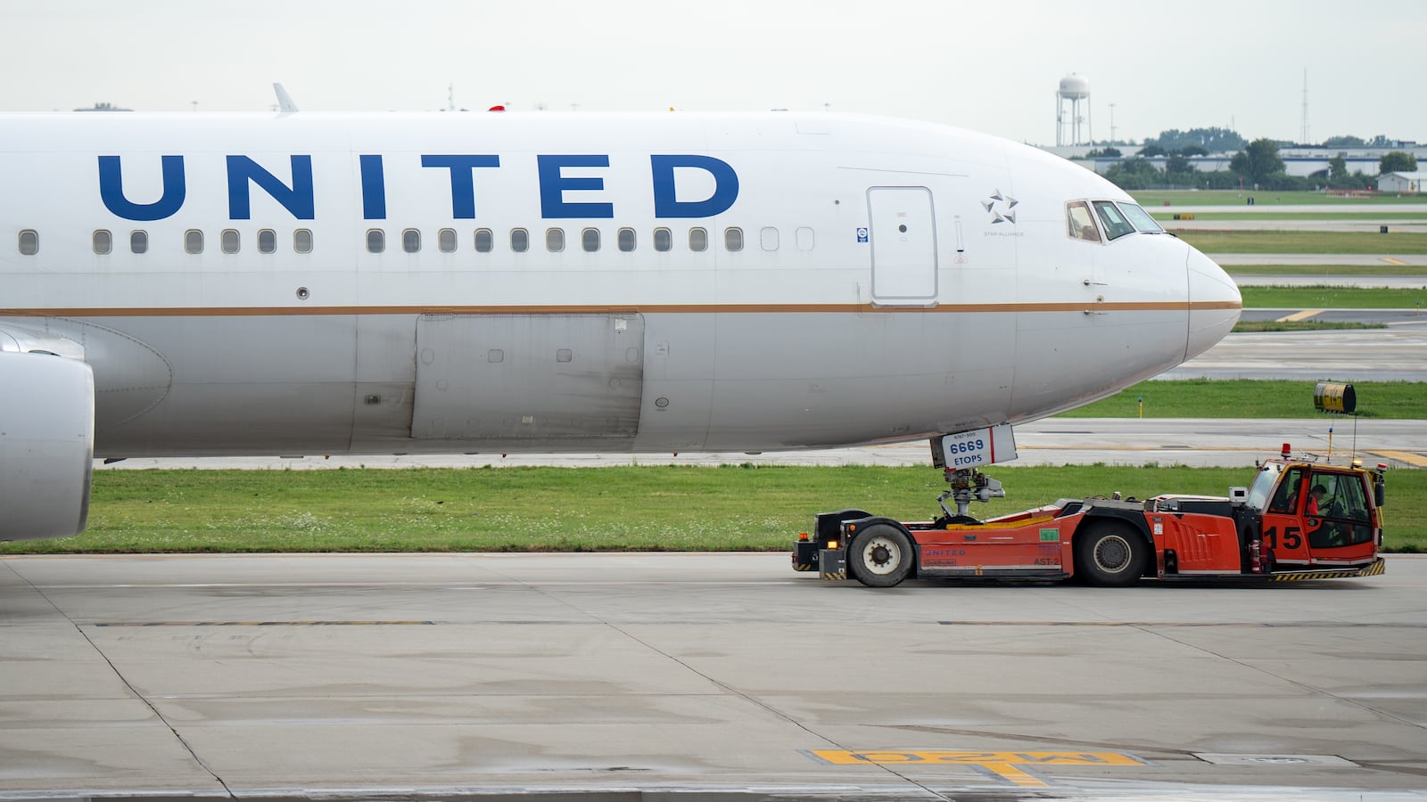 A United Airlines Boeing 767 aircraft is seen at Chicago O'Hare International Airport in Chicago, Illinois, United States, on August 9, 2026.