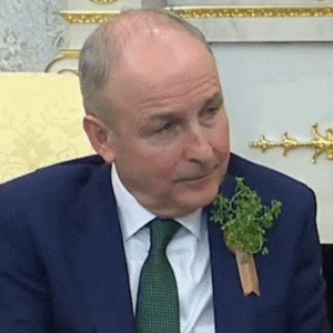 Irish Taoiseach Micheál Martin tries not to laugh during presser with Donald Trump.