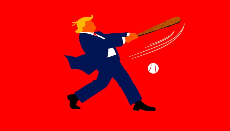 Donald Trump baseball llustration