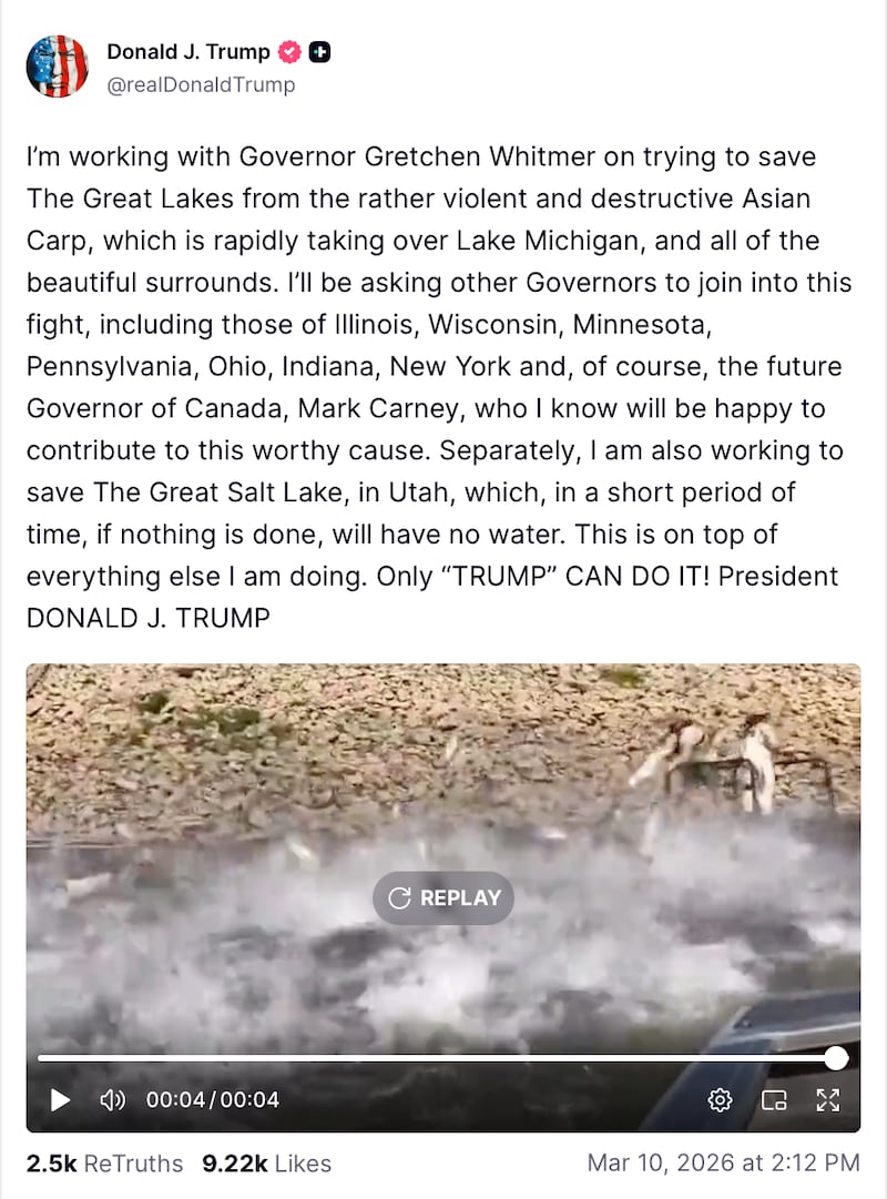 Trump said his lake preservation efforts extend to Utah's Great Salt Lake.