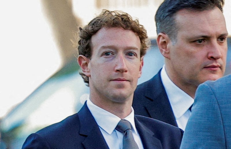 Meta Platforms CEO Mark Zuckerberg arrives outside court to take the stand at trial in a key test case accusing Meta and Google's YouTube of harming kids' mental health through addictive platforms, in Los Angeles, California, U.S., February 18, 2026.
