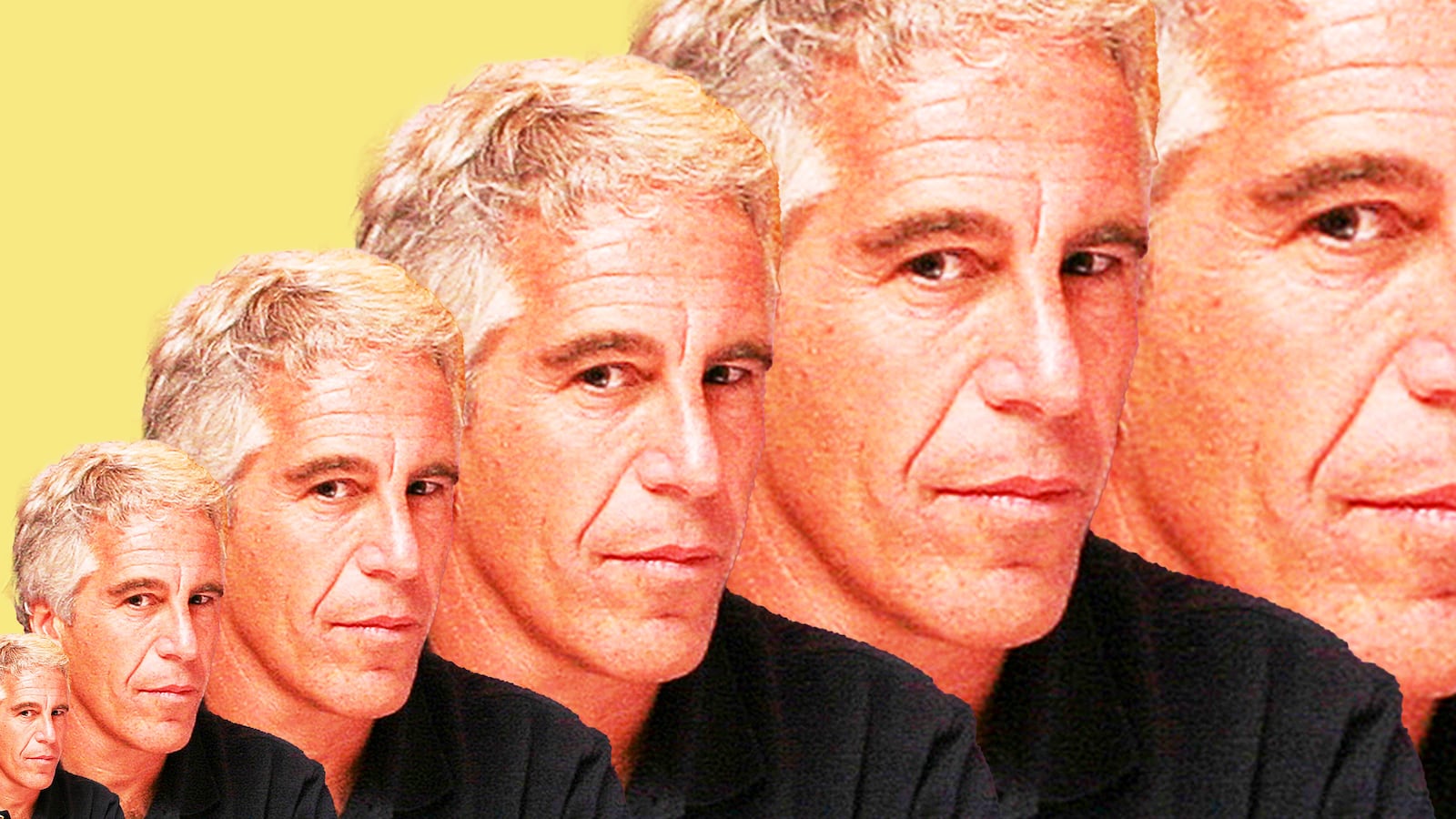 Collage of several images of Jeffrey Epstein