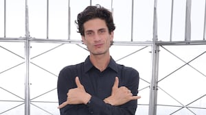 NEW YORK, NEW YORK - SEPTEMBER 17: Jack Schlossberg visits The Empire State Building on September 17, 2024 in New York City.