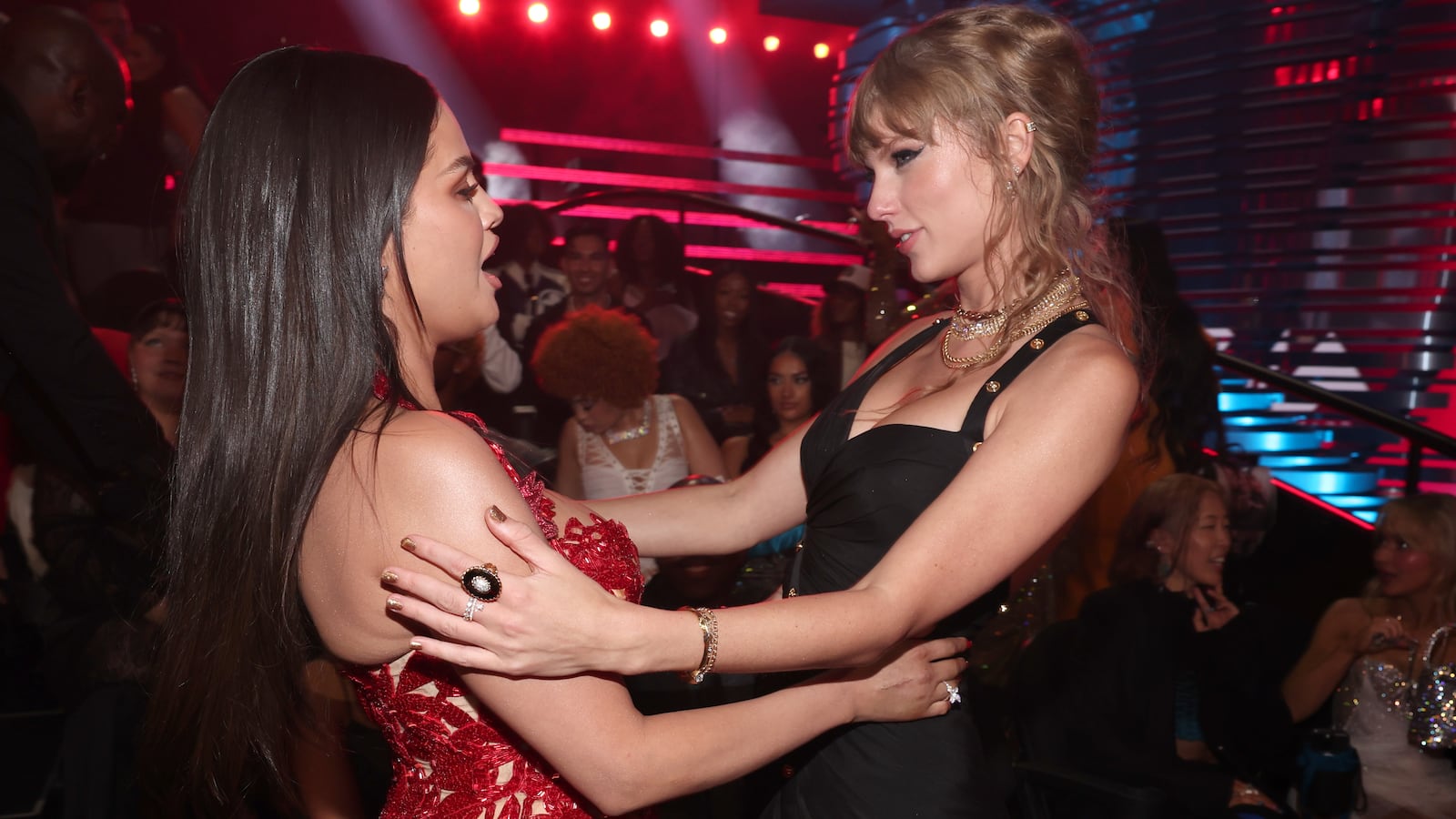 Selena Gomez and Taylor Swift at the 2023 MTV Video Music Awards.