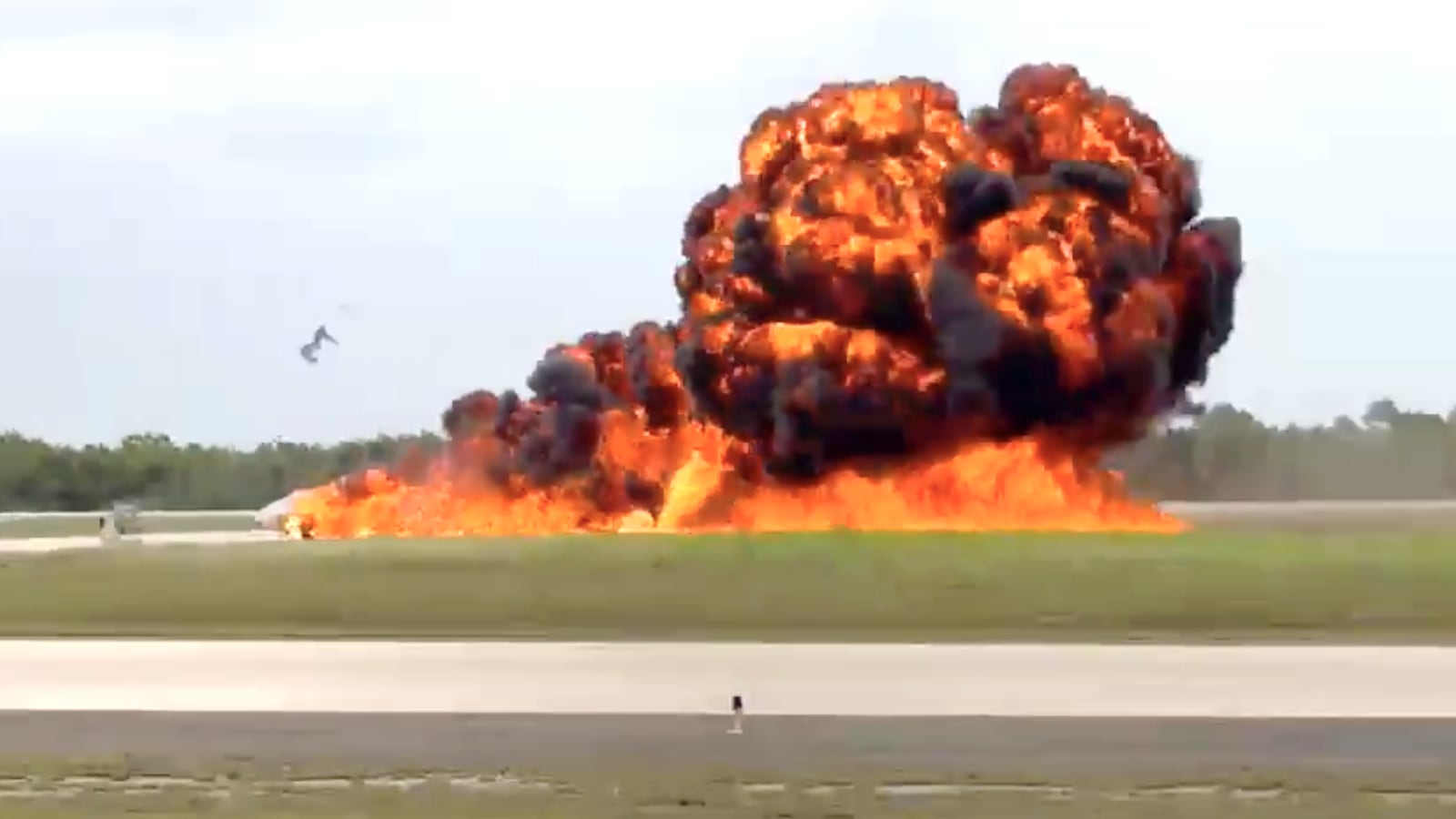 Fireball moments after plane crashes.