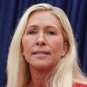 U.S. Representative Marjorie Taylor Greene (R-GA) speaks at a campaign event of Republican vice presidential nominee U.S. Senator JD Vance (R-OH) in Lindale, Georgia, U.S., October 4, 2024.