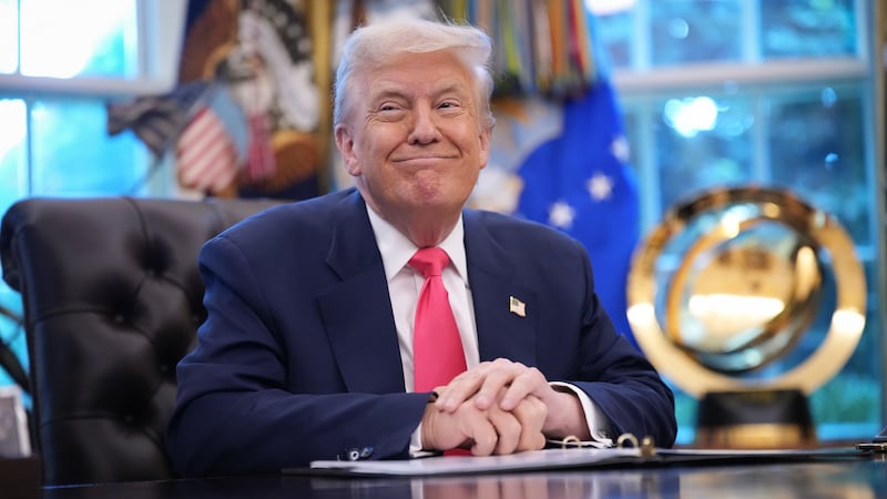 WASHINGTON, DC - AUGUST 14:  U.S. President Donald Trump speaks in the Oval Office on August 14, 2025 in Washington, DC. Trump is expected to issue a proclamation on the 90th anniversary of Social Security and highlight his administration's efforts on the program. (Photo by Andrew Harnik/Getty Images)