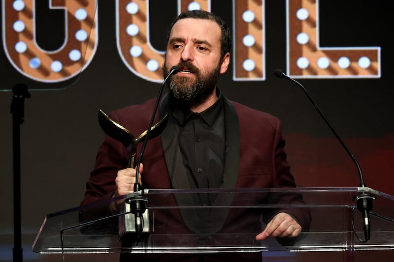 David Krumholtz speaks a ceremony
