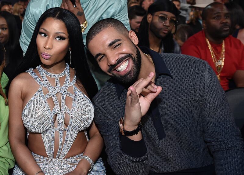 Nicki Minaj (L) and Drake (R)