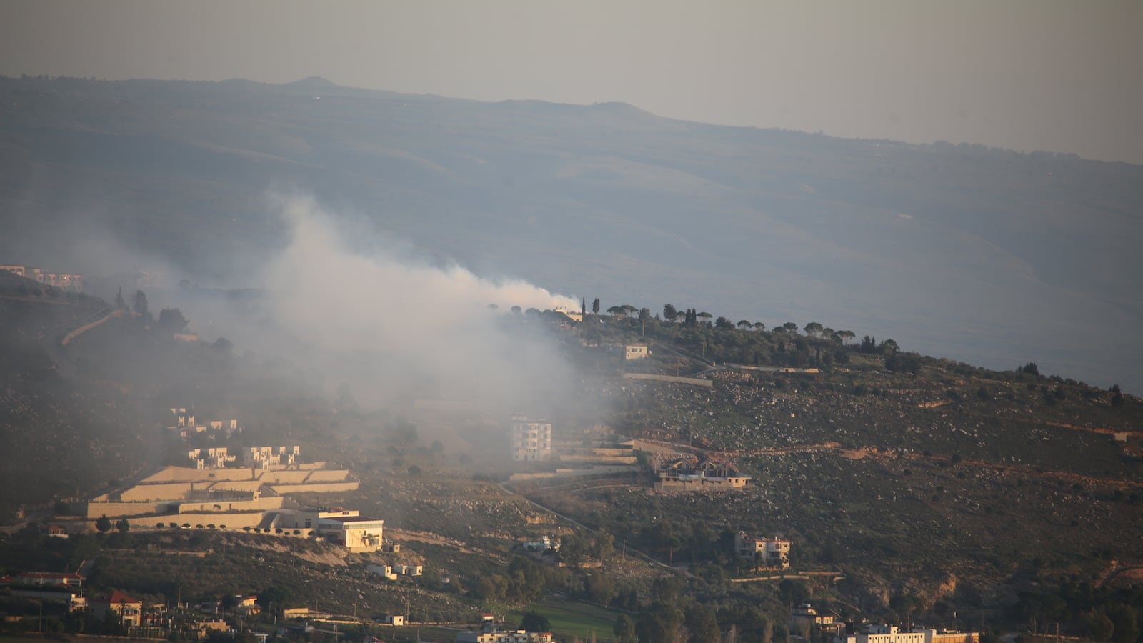 Smoke rises from Israeli attack in Lebanon.