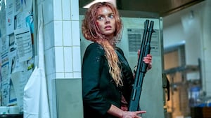 Samara Weaving in Ready Or Not 2: Here I Come.