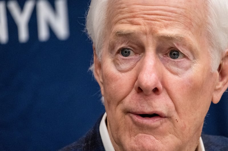 U.S. Senator John Cornyn (R-TX) speaks during a campaign for re-election in Schertz, Texas, U.S. March 2, 2026.  REUTERS/Joel Angel Juarez