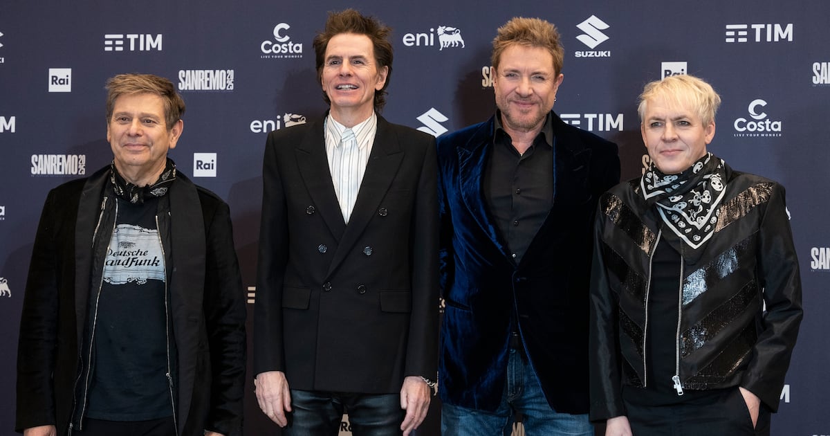 British band music Duran Duran pose at Sanremo Music Festival in Italy