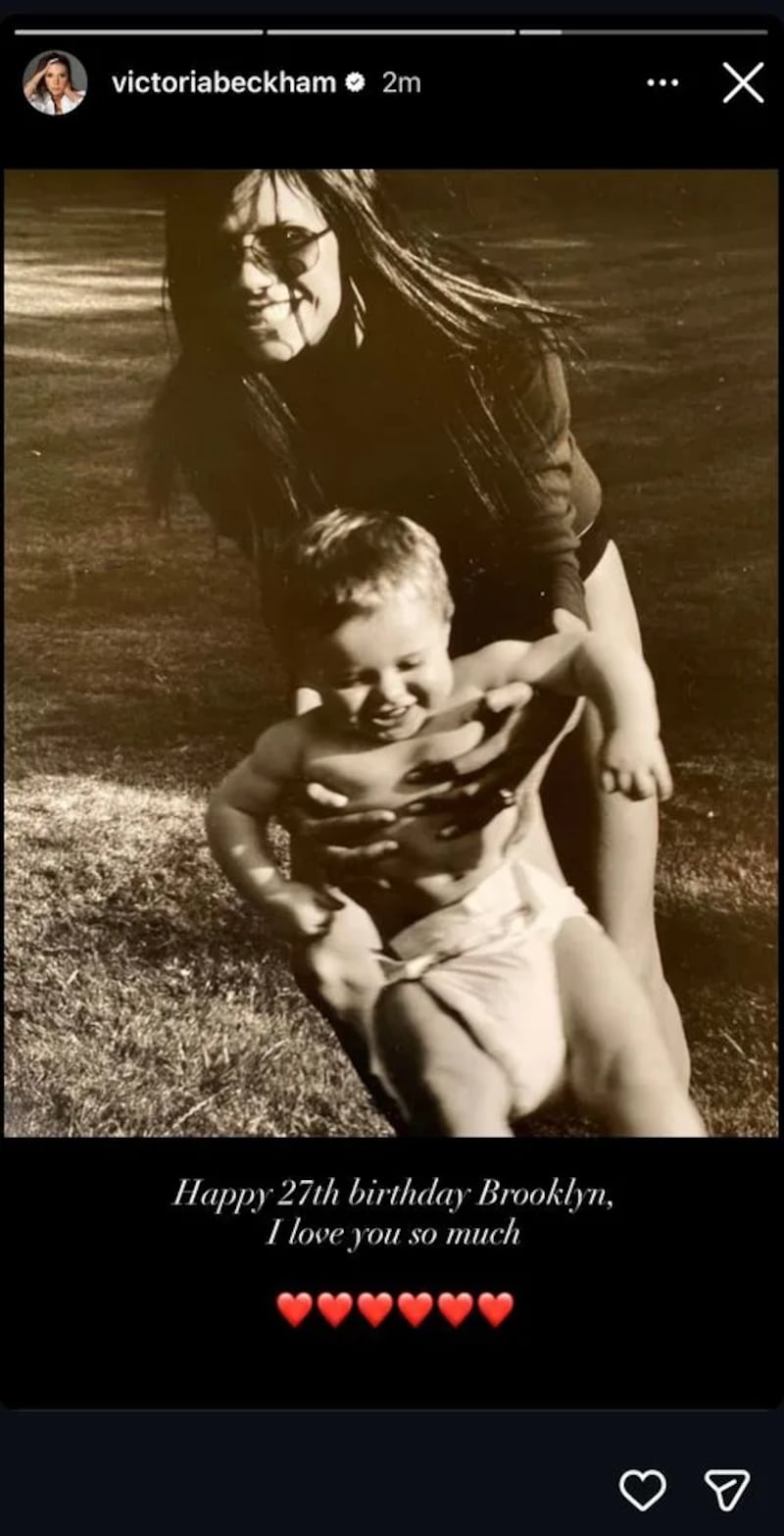 Victoria Beckham's birthday tribute to her son on Instagram.