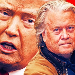 Donald Trump and Steve Bannon.