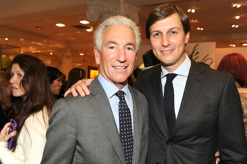 In 2005, Charles Kushner, left, was sentenced to two years in prison for tax evasion, illegal campaign contributions, and witness tampering, and was disbarred as an attorney. In 2020, he received a pardon from Trump, the father-in-law of his son Jared, right.