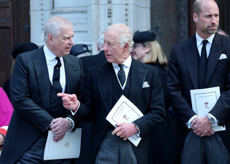 Prince William gives his uncle Prince Andrew the cold shoulder.