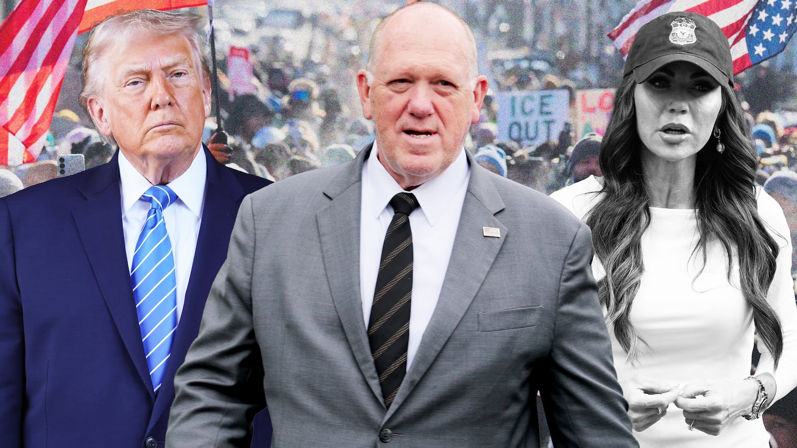 Tom Homan, Donald Trump, Kristi Noem