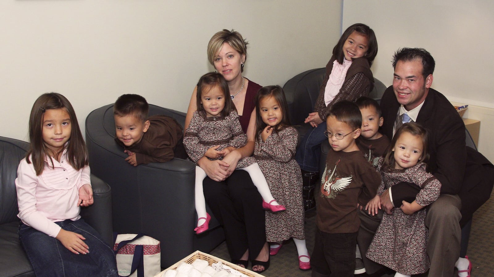 Kate Gosselin and John Gosselin talk about their twin daughters and sextuplets on NBC News' "Today" on October 2, 2007