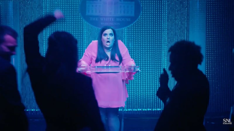 Aidy Bryant as Sarah Huckabee Sanders on “SNL.”