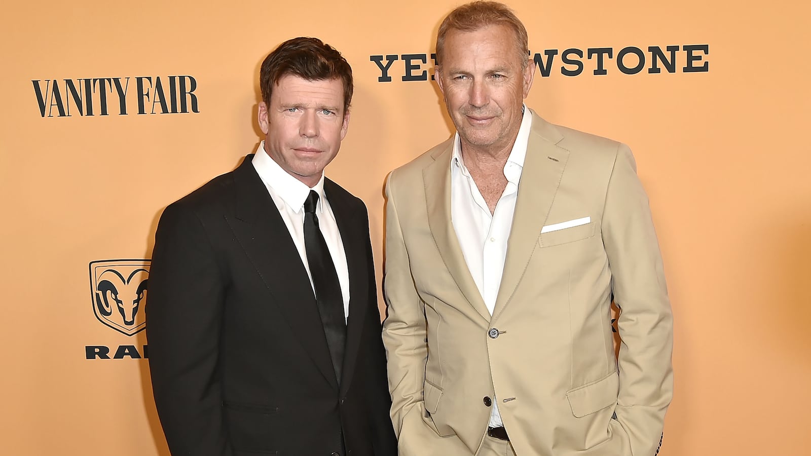 Taylor Sheridan and Kevin Costner for the "Yellowstone" World Premiere on June 11, 2018