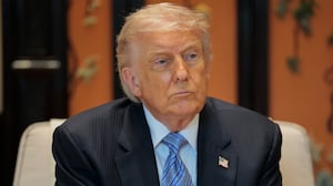 BEIJING, CHINA - MAY 15: U.S. President Donald Trump looks on during a meeting with Chinese President Xi Jinping (not pictured) on the sidelines of a visit to Zhongnanhai Garden on May 15, 2026 in Beijing, China. Trump and other U.S. officials are finishing up a visit intended to address the Iran conflict, trade imbalances, and the Taiwan situation while establishing new bilateral boards for economic and AI oversight. (Photo by Evan Vucci-Pool/Getty Images)