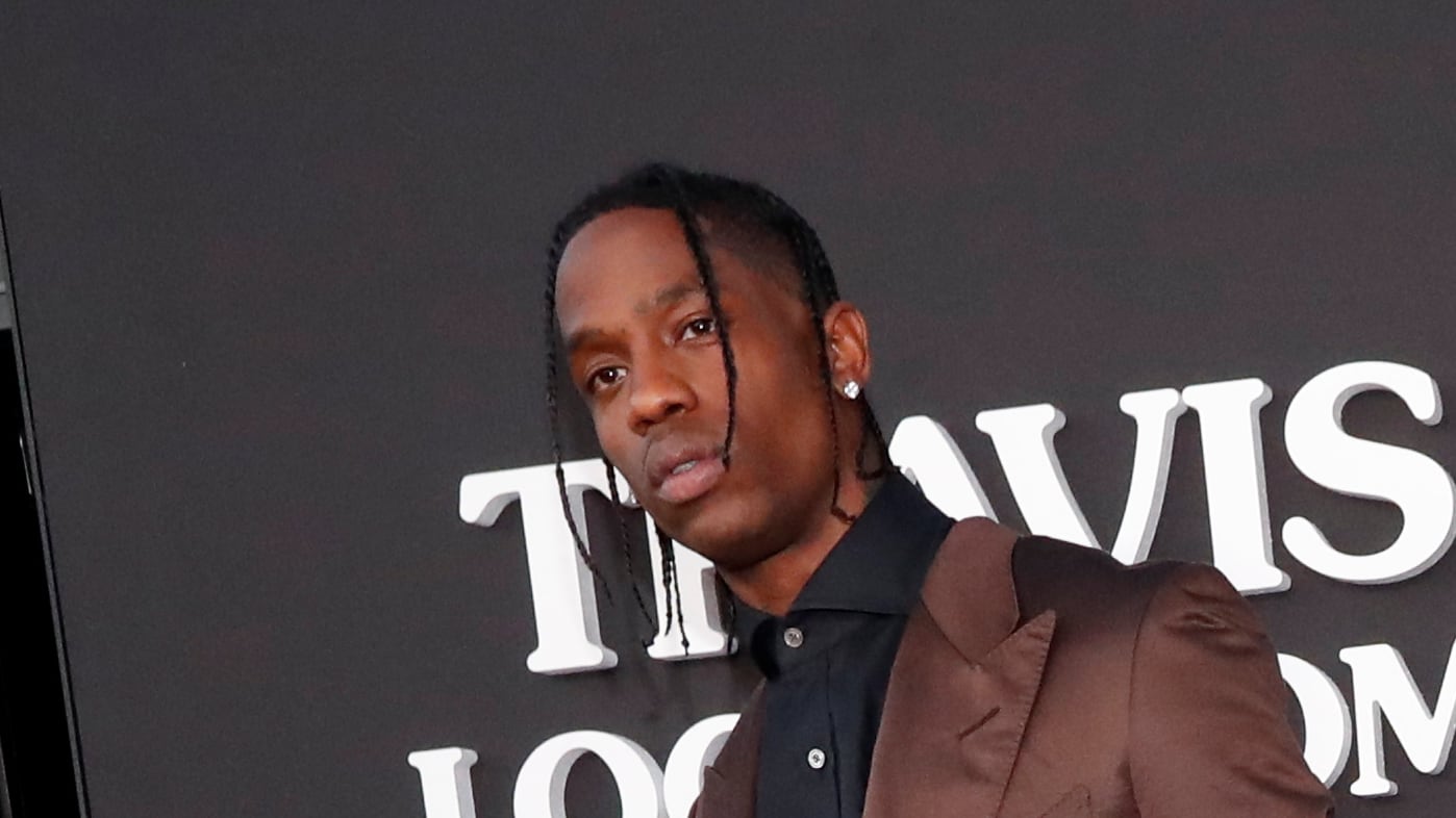 Travis Scott attends the premiere for the documentary “Travis Scott: Look Mom I Can Fly” in Santa Monica, California, Aug. 27, 2019.