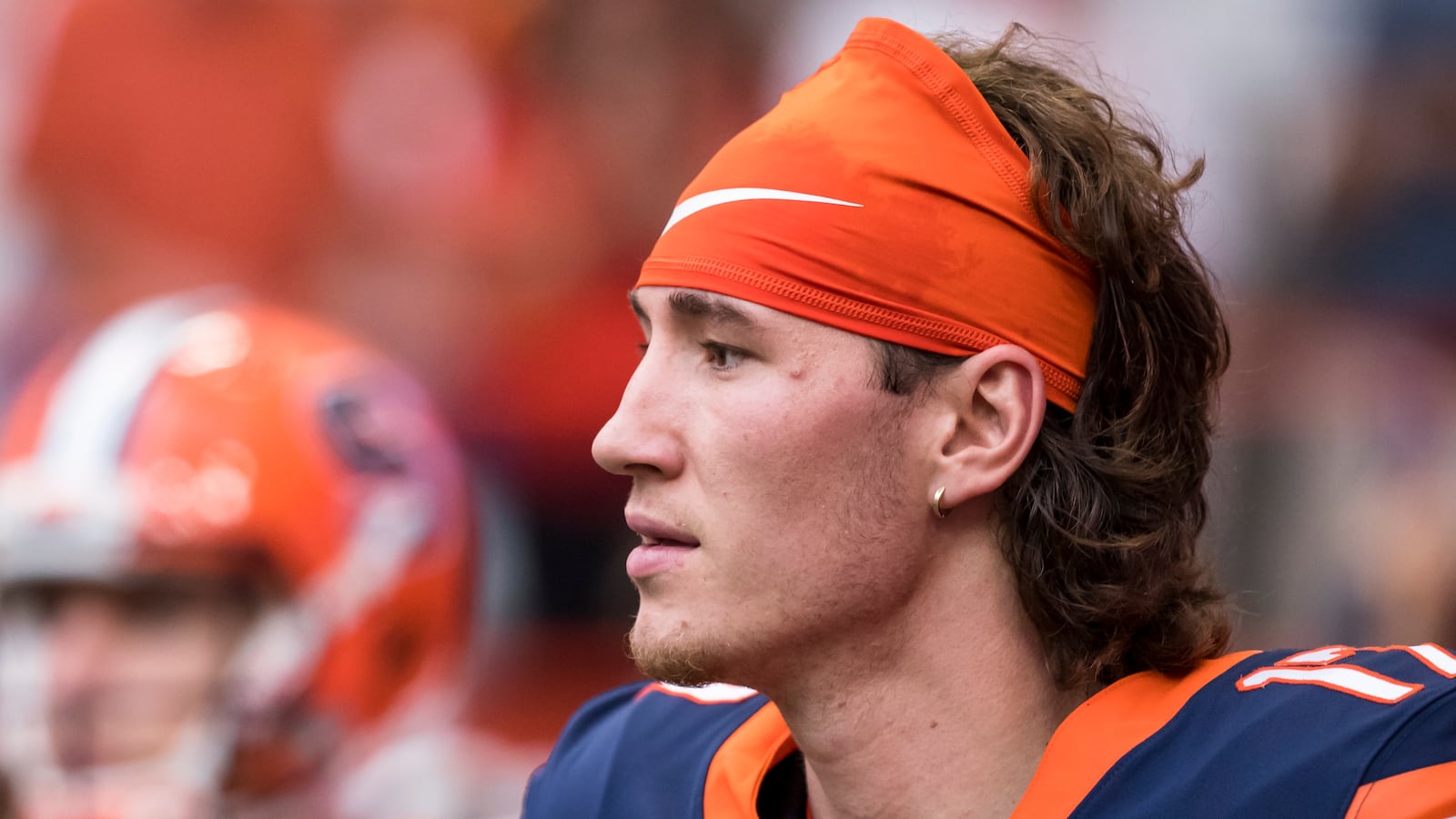 Rex Culpepper #17 of the Syracuse Orange runs out for the game against the Holy Cross Crusaders at the Carrier Dome
