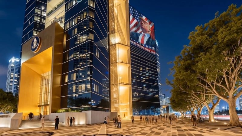 Eric Trump's images of the Donald J. Trump Presidential Library in Miami.