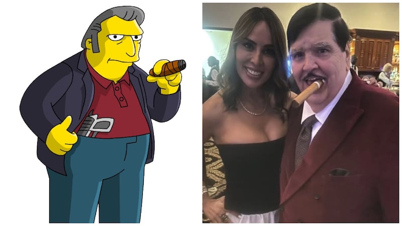 left image: The Simpsons' Fat Tony. right image: Green Slime contractor John J. Cafaro