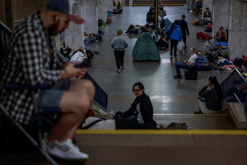Ukrainians in Kyiv fled to underground metro stations this week after an air raid siren warned of more strikes from Russia.