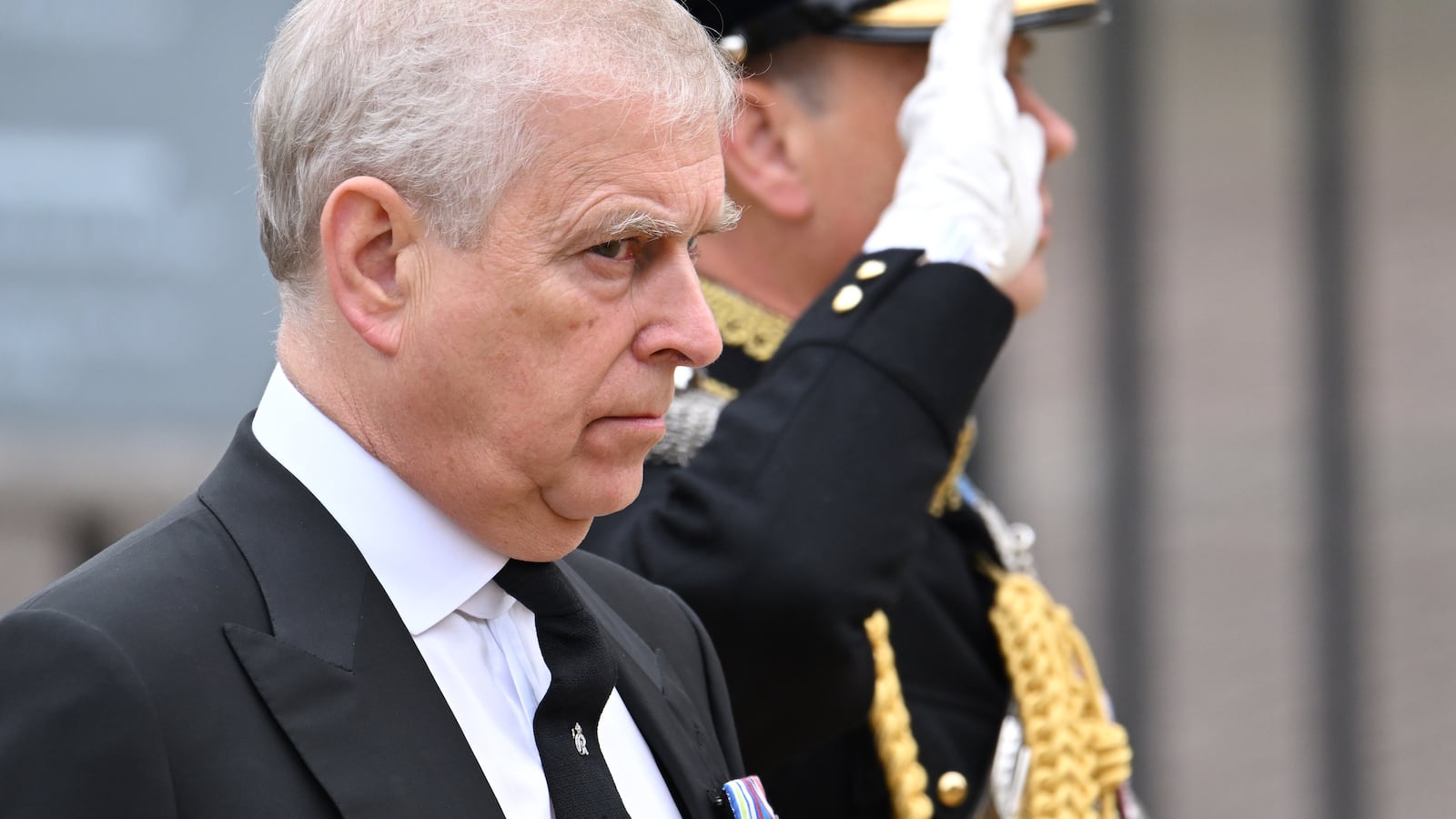 Then-Prince Andrew, Duke of York, is pictured during the State Funeral of Queen Elizabeth II at Westminster Abbey on September 19, 2022 in London, England.