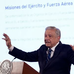 Mexico's President, Andres Manuel Lopez Obrador during his press conference at the National Palace on Feb. 13, 2024.