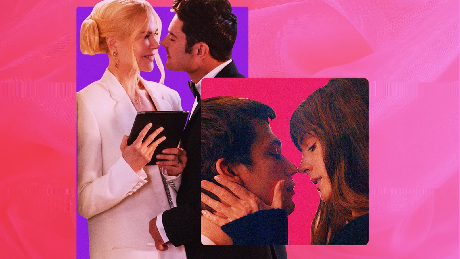 A photo illustraiton showing Nicole Kidman in Family Affair and Anne Hathaway in The Idea of You.