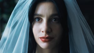 Camila Morrone as Rachel Harkin in Something Very Bad Is Going to Happen.