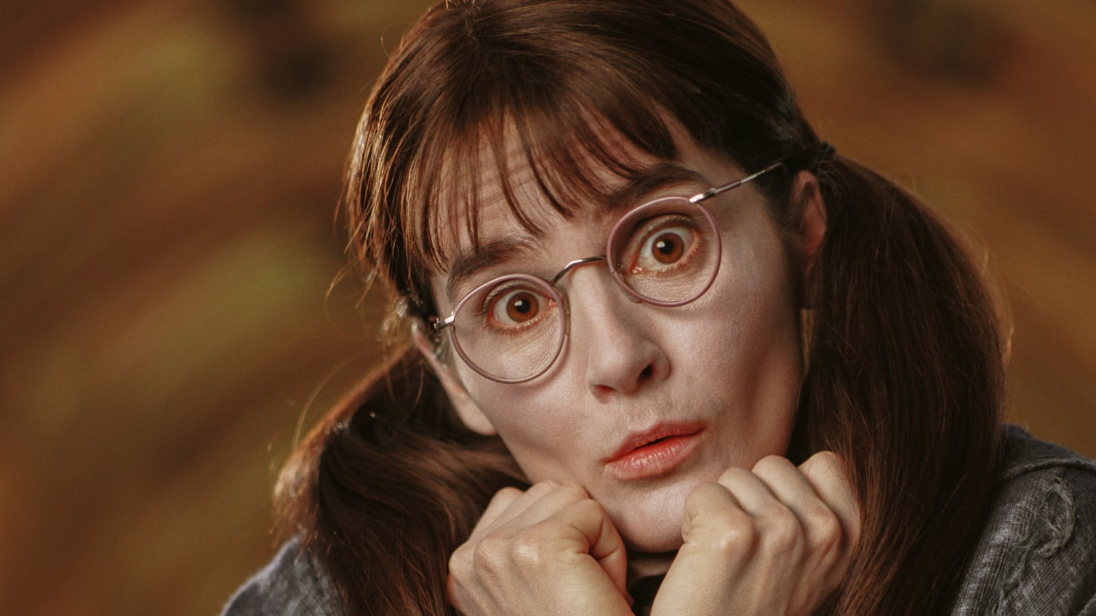 Actor, Shirley Henderson on the set of the film 'Harry Potter and The Goblet of Fire', London, England, 2004