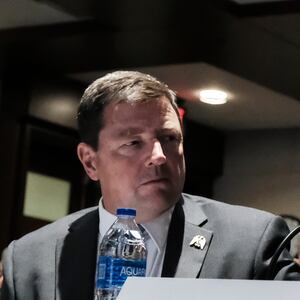 WASHINGTON, DC - JUNE 13: (L-R) Ed Martin, president of the Eagle Forum Education & Legal Defense Fund and Jeffrey Clark, former Acting Assistant Attorney General, speaks during a January 6th field hearing held by Rep Matt Gaetz (R-FL) in the U.S. Capitol on June 13, 2023 in Washington, DC. Republicans held the hearing to criticize the alleged targeting and prosecutions of January 6th defendants. (Photo by Michael A. McCoy/Getty Images)