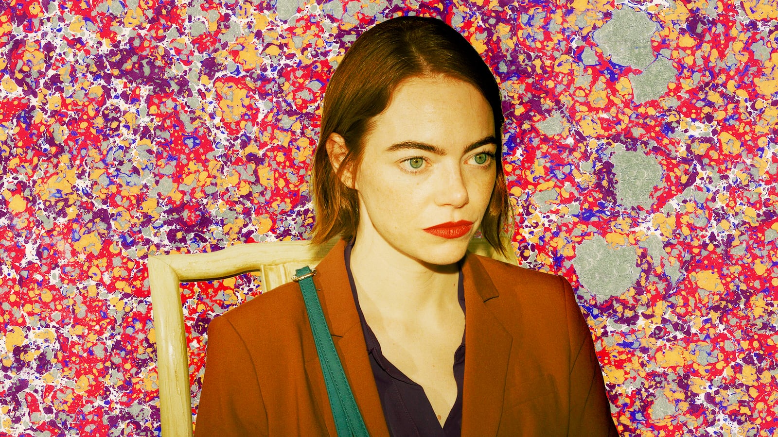 A photo illustration of Emma Stone in Kind of Kindness.