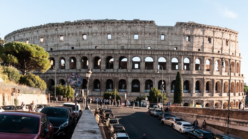 The view of the Colosseum in Rome, Italy
