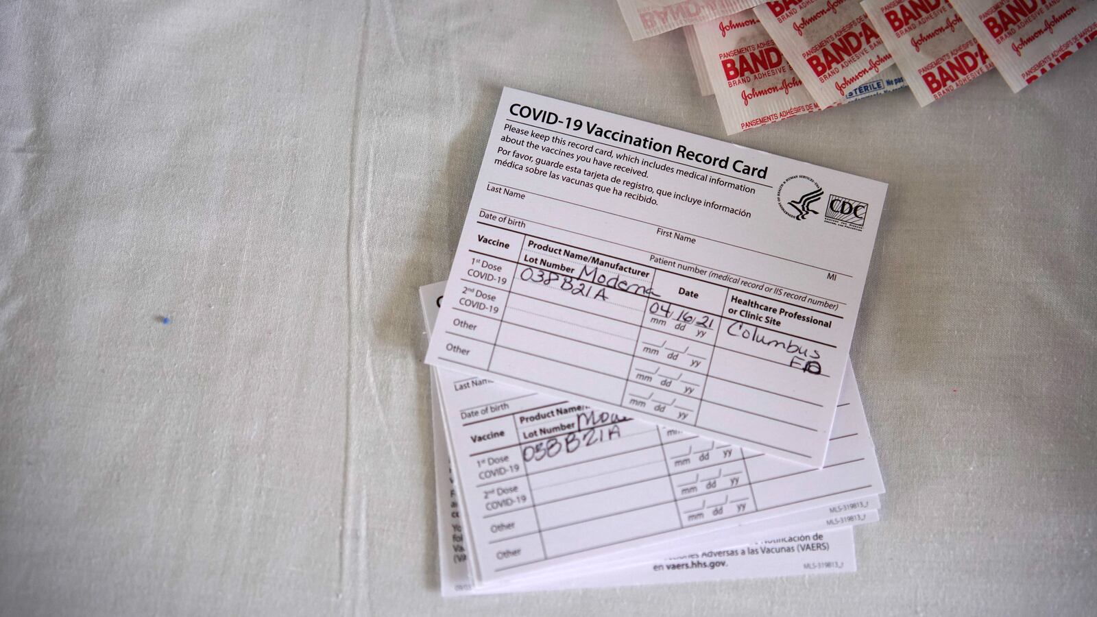 Vaccination cards.