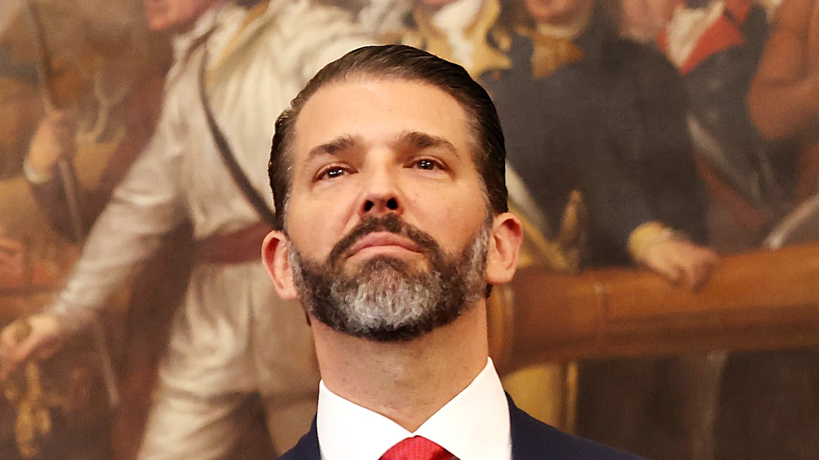 Donald Trump Jr. arrives for the inauguration of U.S. President-elect Donald Trump in the Rotunda of the U.S. Capitol on January 20, 2025 in Washington, DC.