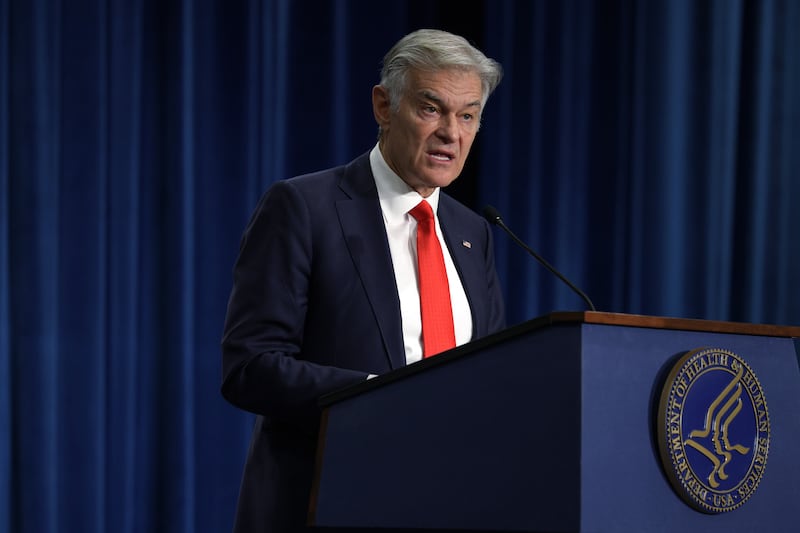 Centers for Medicare & Medicaid Services Administrator Mehmet Oz speaks during an announcement at the Department of Health and Human Services on December 18, 2025 in Washington, DC.