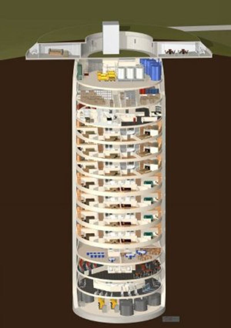 A graphic showing how the mostly underground site is laid out.