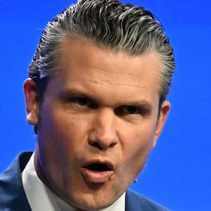 Secretary of Defense Pete Hegseth delivers an address at the Shangri-La Dialogue Summit in Singapore on May 31, 2025.