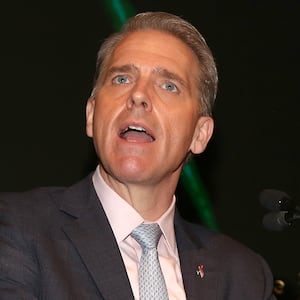 Scott Jennings speaks at 2026 Algemeiner J100 Gala at Capitale on March 09, 2026 in New York City.