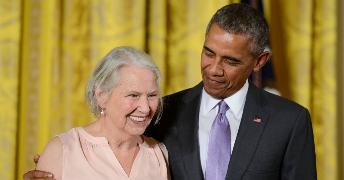 Photo: thedailybeast.com WASHINGTON, DC - SEPTEMBER 10: President Barack Obama presents author Annie Dillard with the 2014 National Humanities Medal