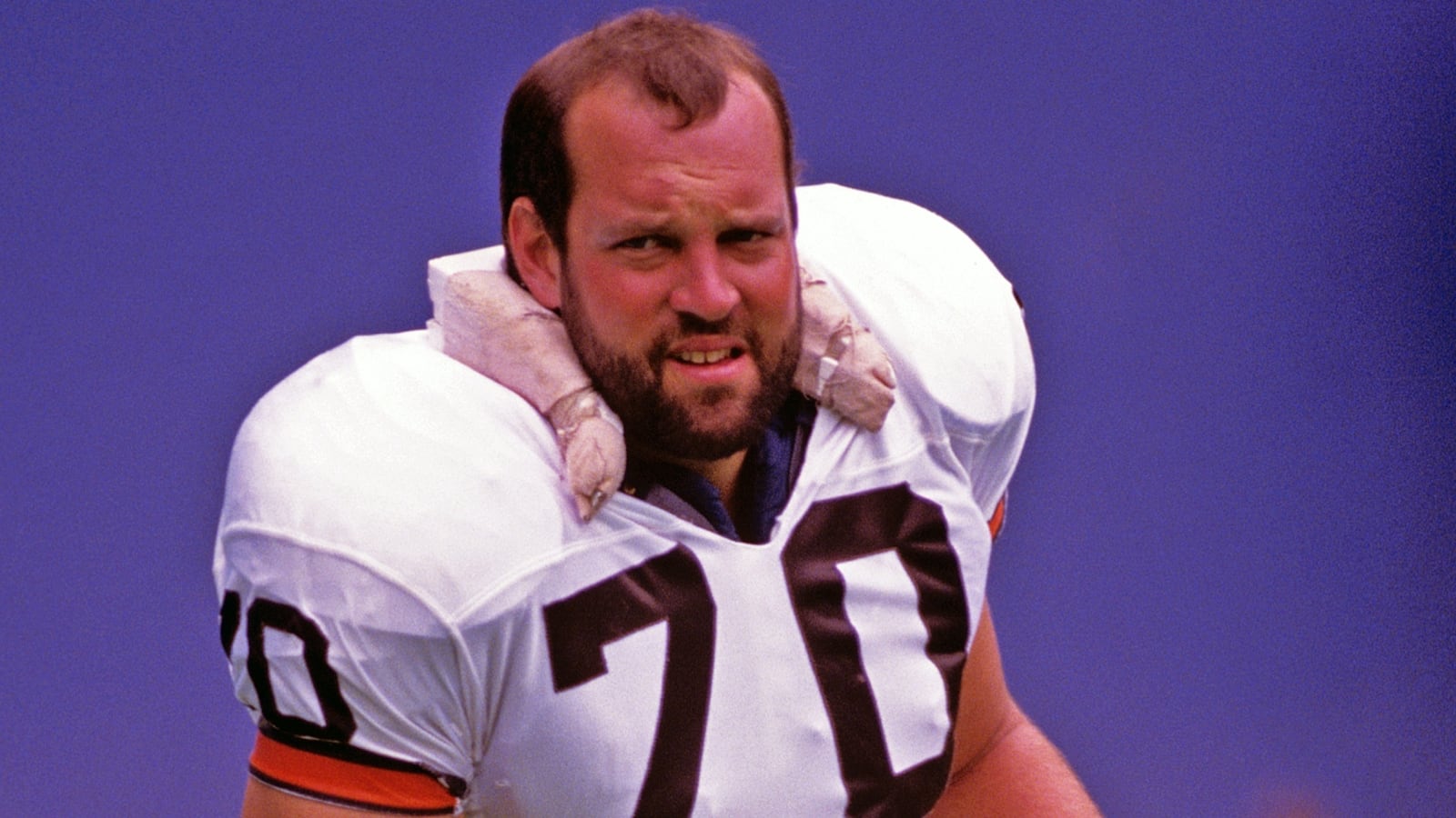 Offensive lineman Larry Williams #70 of the Cleveland Browns in 1988.